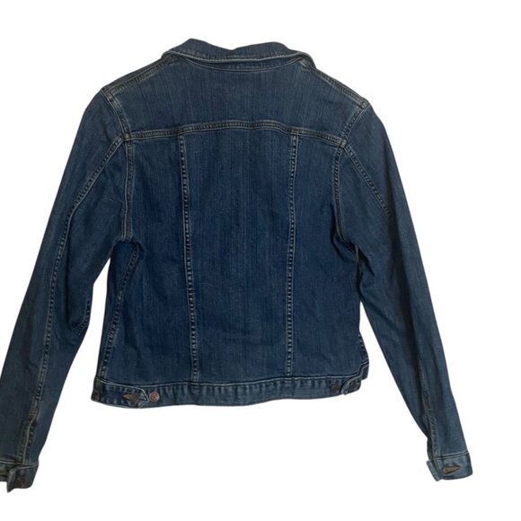 Lands End denim jacket womens size M 10/12 petite - Picture 2 of 8